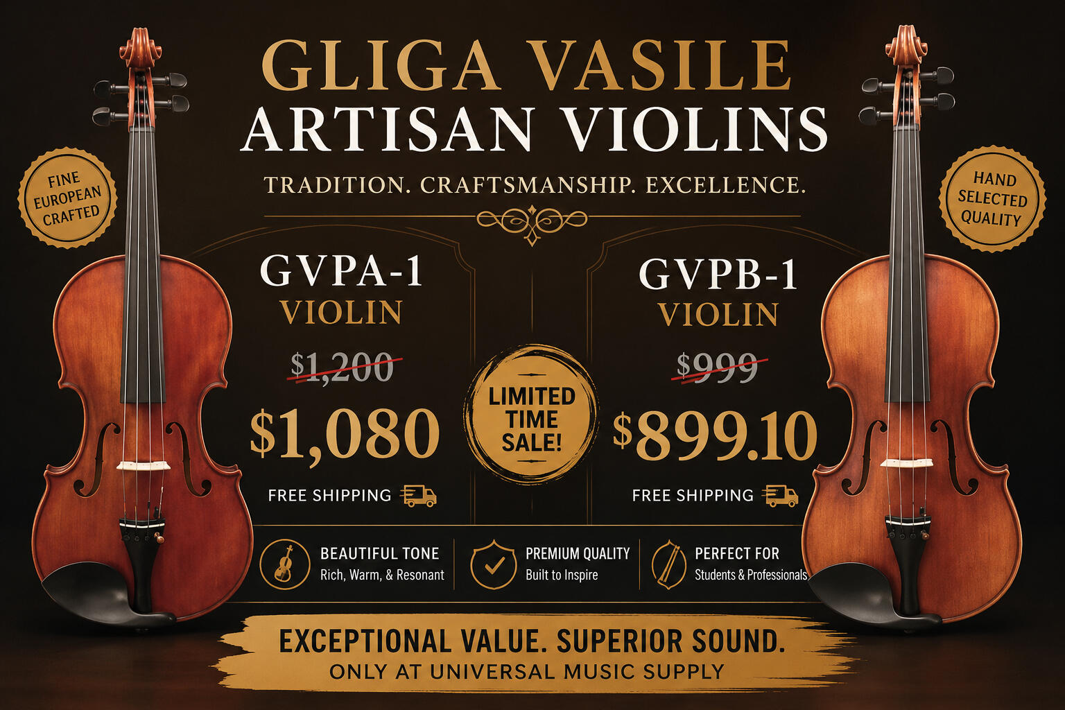 Quality musical instruments, band instruments, guitars, DIY kits, and accessories from Universal Music Supply